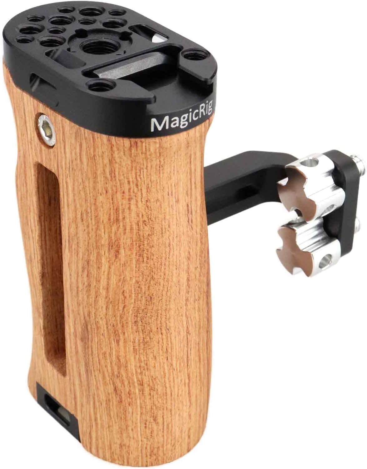 Adjustable Wooden Handle Grip with Cold Shoe Mount H785867