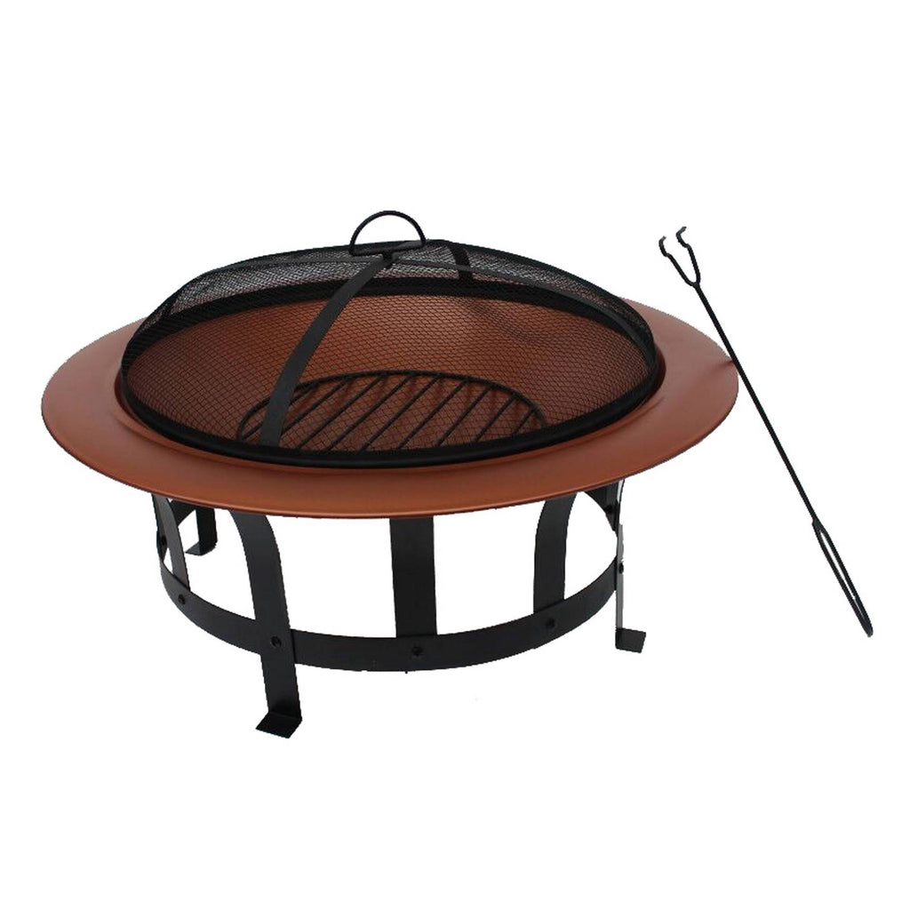 Copper Steel Wood-Burning Fire Pit J48543