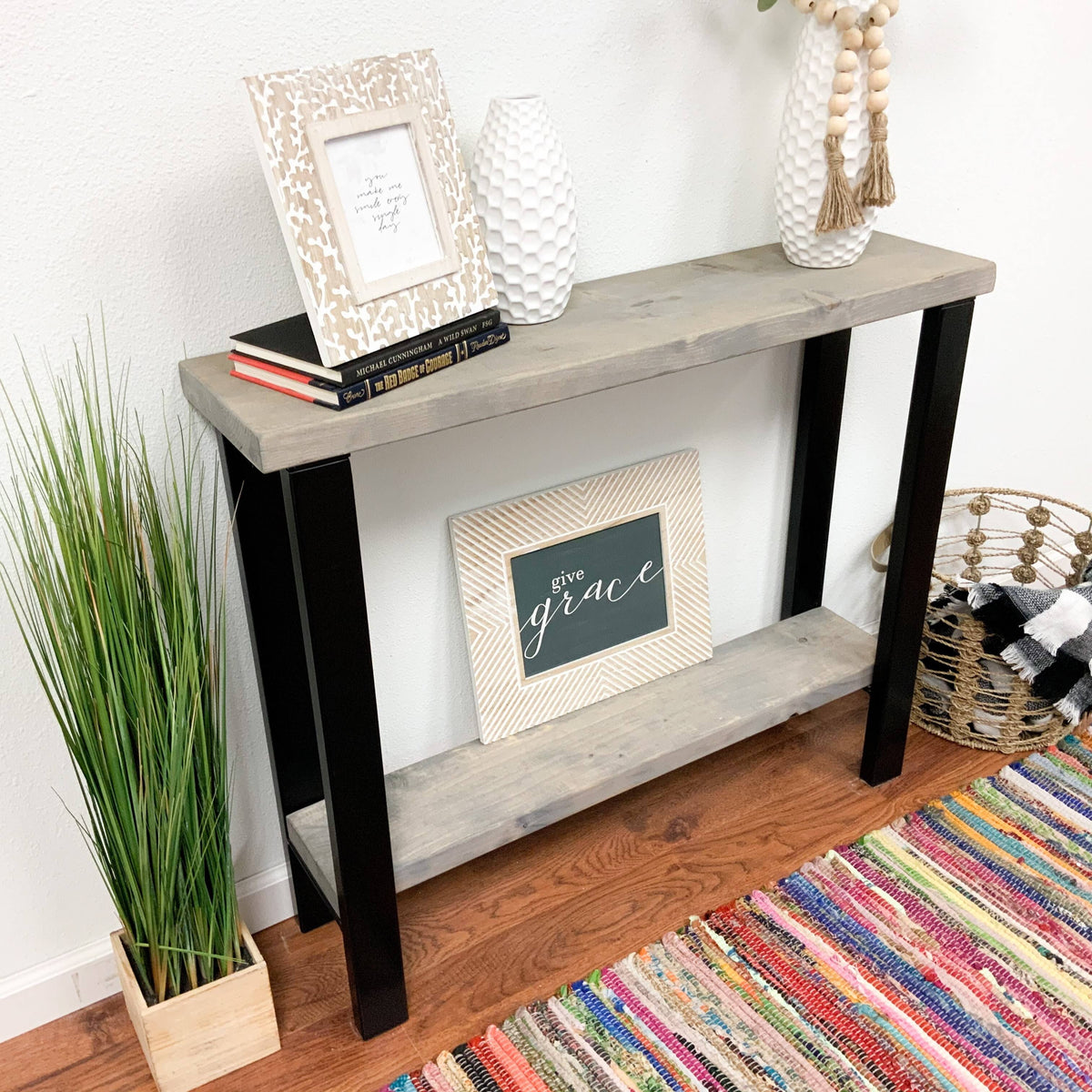 Dark Walnut Solid Wood Console Table Z34930