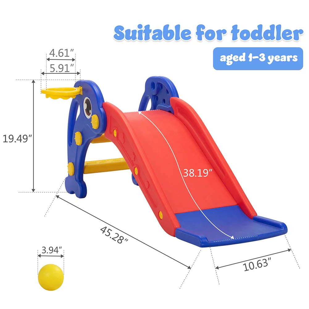 Toddler Slide with Basketball Hoop, Ball and Ladder B81729
