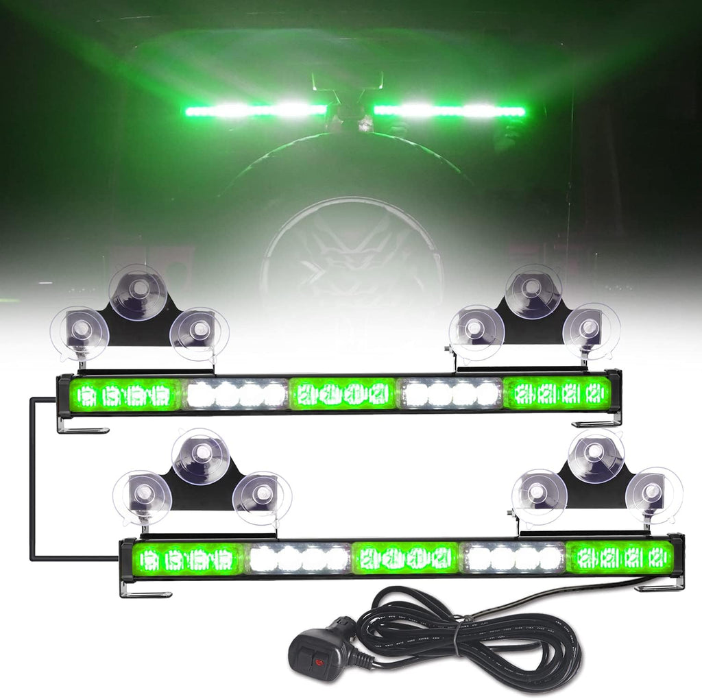 2 in 1 Amber White LED Traffic Advisor Strobe Light Bar Pack of 2 I94508