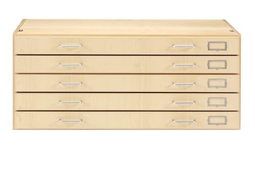 Large Format File Cabinet, Five Drawers, Stackable, Maple E359378