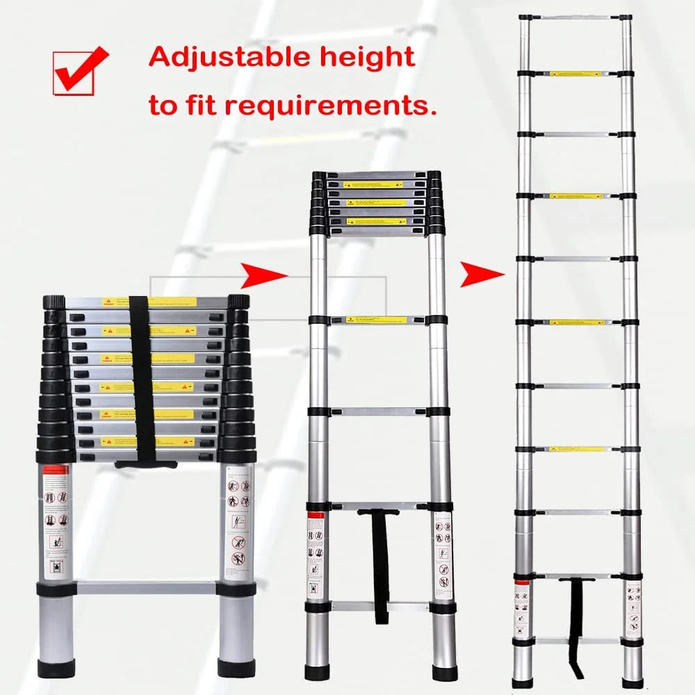 2.6M Aluminium Telescopic Ladder 9 Steps 150kg O2976