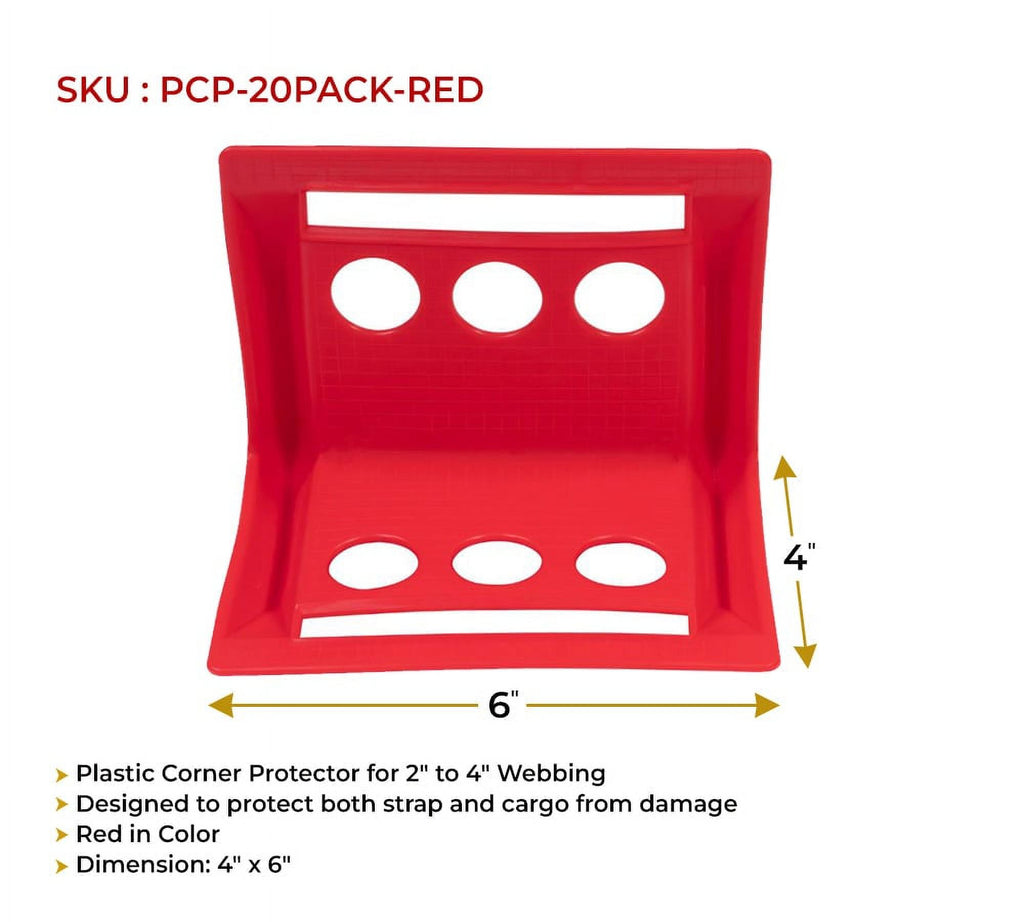 Red 4"x6" Flatbed Edge Protectors with Carrying Case E6039