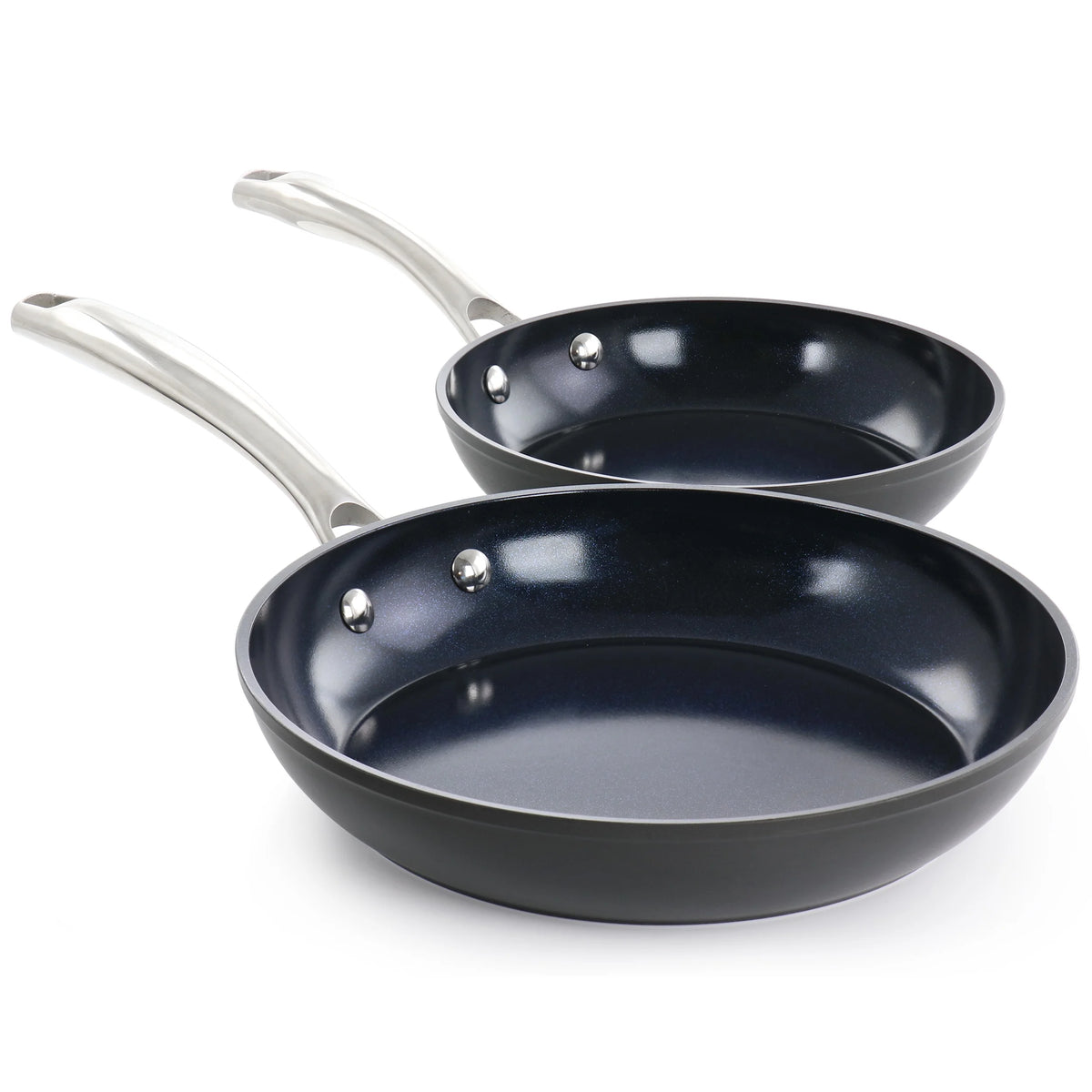10 Piece Aluminum Ceramic Nonstick Cookware Set in Blue Y2818