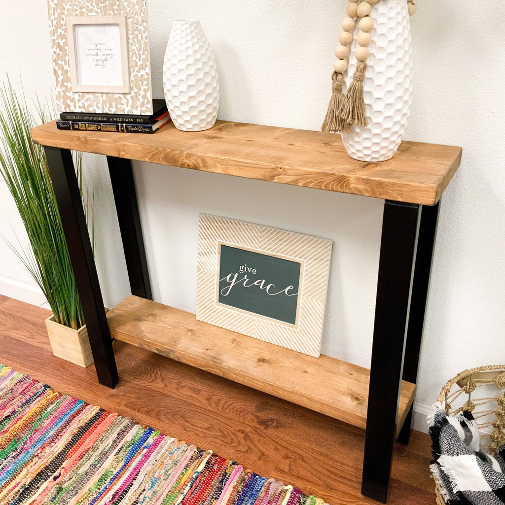 Dark Walnut Solid Wood Console Table Z34930