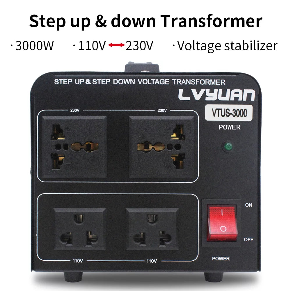 3000 Watts Peak Voltage Converter Transformer Step Up/Down 110V to 220V / 220V to 110V H9712