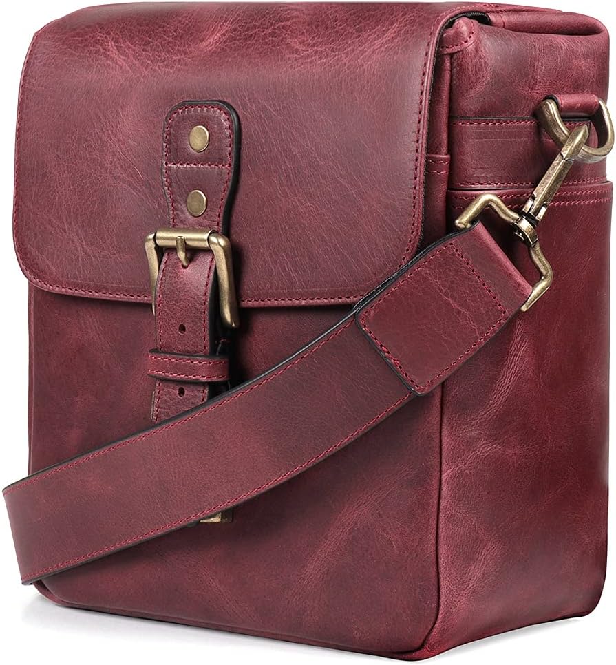 Genuine Leather Camera Messenger Bag S303