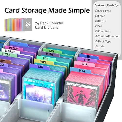 4-Row Trading Card Storage Box with 50 Sleeves & 24 Dividers O416805