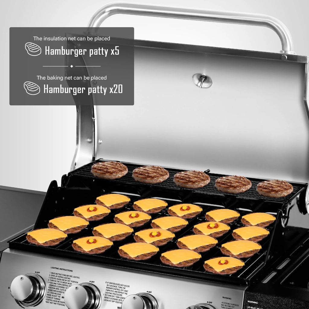4 Burner Propane Gas Grill with Side Burner Q615