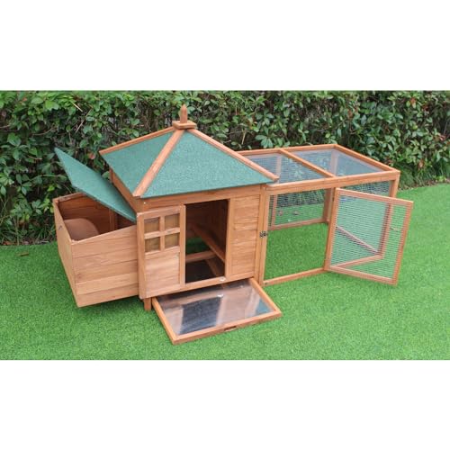 Wood Outdoor Cat House with Multi Levels, Waterproof Roof, Escape Doors, and Ledge Seating, 30.7" x 22" x 35.4" V6893