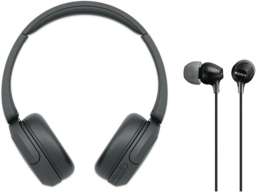 Wireless Bluetooth On-Ear Headphones with Microphone (Black) Bundle In-Ear Earbud Headphones (Black) (2 Items) T23180