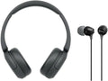 Wireless Bluetooth On-Ear Headphones with Microphone (Black) Bundle In-Ear Earbud Headphones (Black) (2 Items) T23180