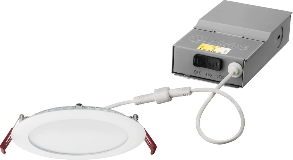3-Inch Dimmable LED Recessed Ceiling Downlight, 3000K, White & 6-Inch 90CRI LED Color Temperature Selectable Ultra Thin Recessed Downlight Q13329