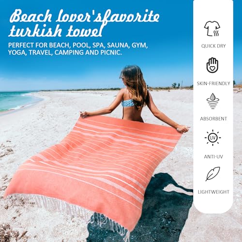 4 Pcs Cotton Turkish Beach Towels Oversized 39 x 71 Inch W71629