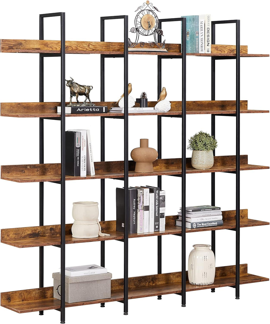 5 Tier Open Bookshelf with Metal Frame R28619