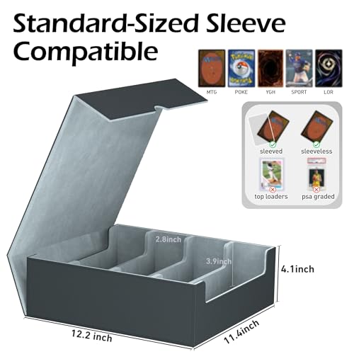 4-Row Trading Card Storage Box with 50 Sleeves & 24 Dividers O416805
