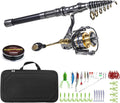 Telescopic Spinning Fishing Rod and Reel Combo Set with Carrier Case V5549