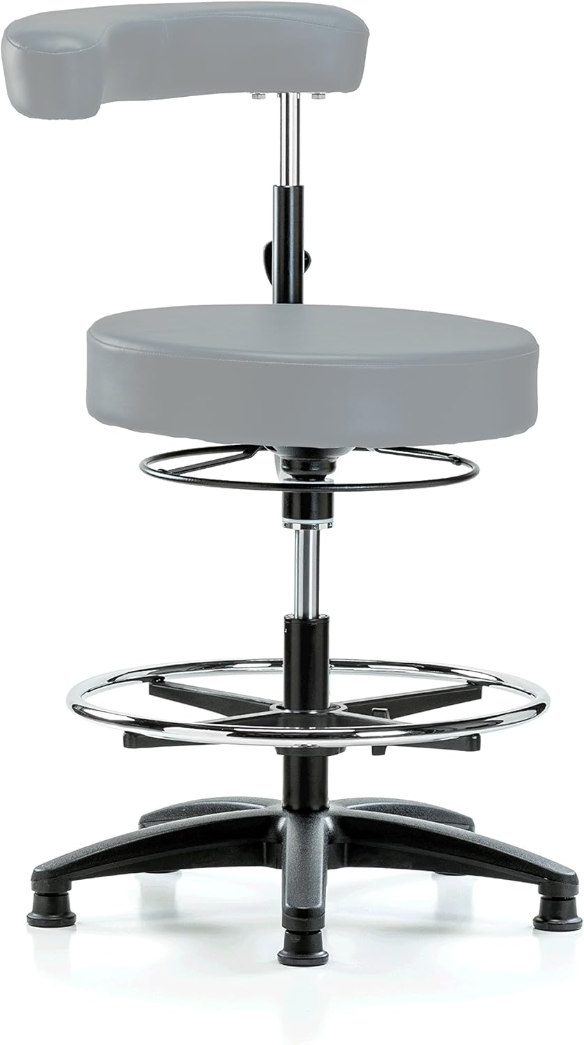 Adjustable Height Dental Stool with Arm and Foot Ring H2203