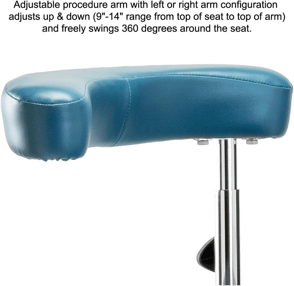 Adjustable Height Dental Stool with Arm and Foot Ring H2203