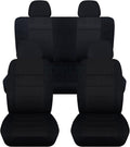 Charcoal Solid Car Seat Covers Full Set with 4 Headrest Covers G8504