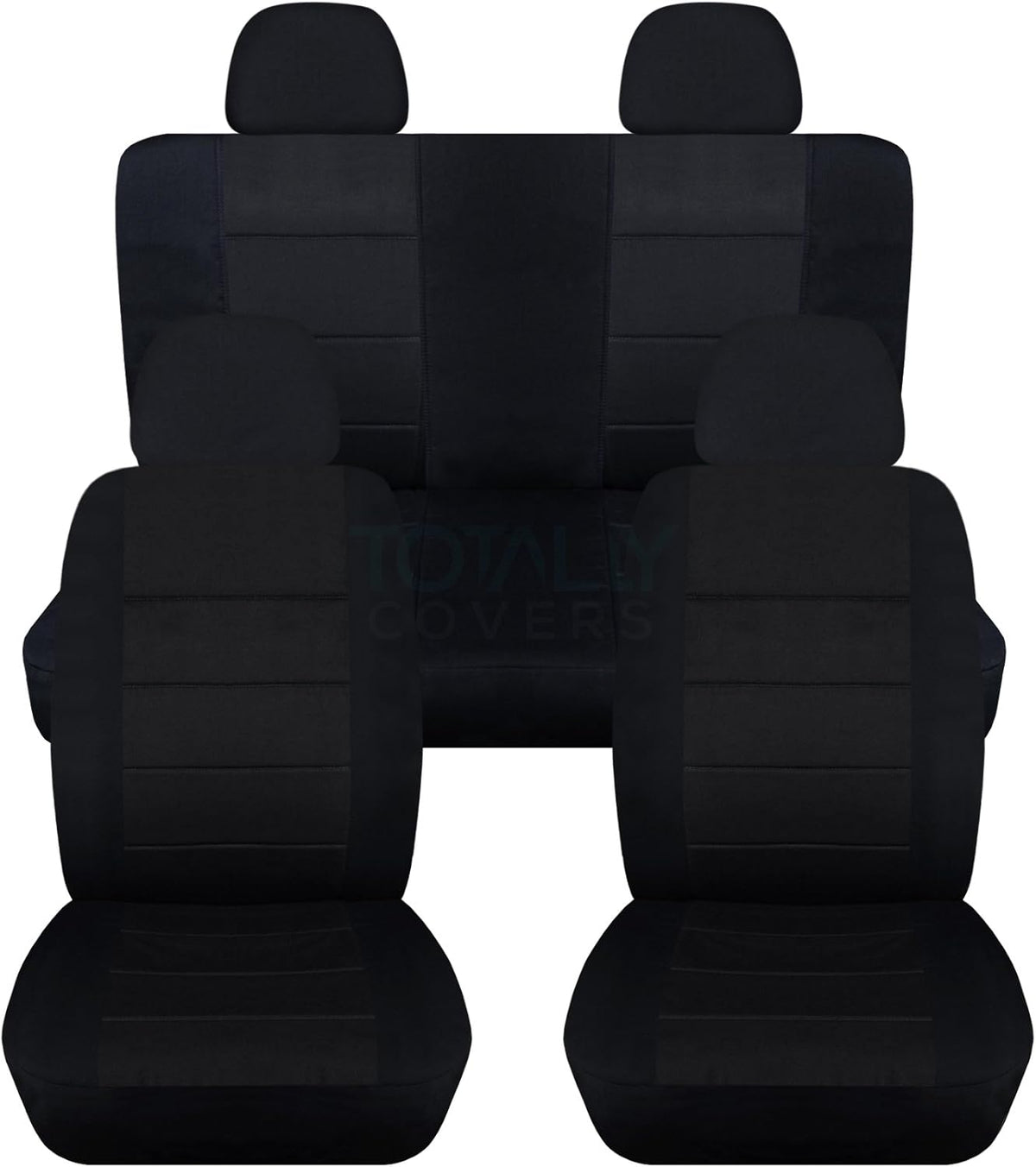 Charcoal Solid Car Seat Covers Full Set with 4 Headrest Covers G8504