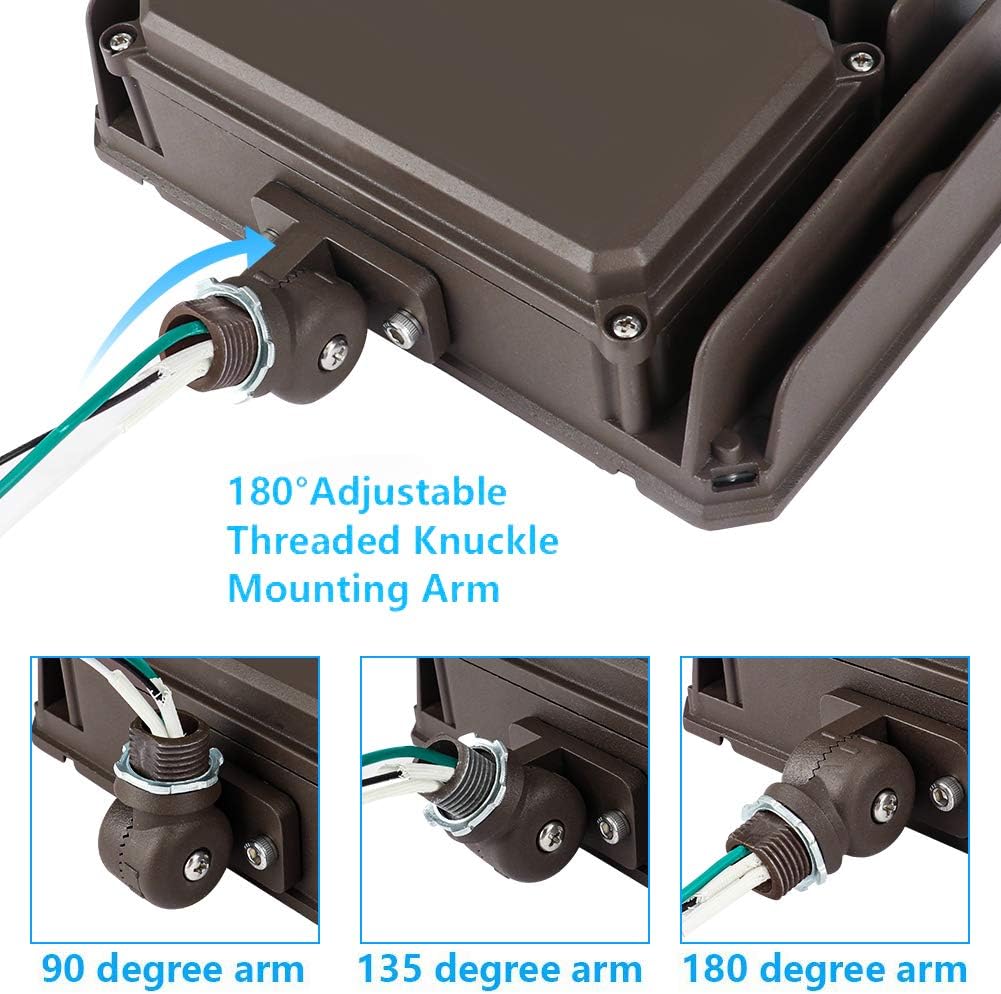 100W LED Flood Light with Knuckle Mount, IP65 Waterproof, 5000K Daylight E505