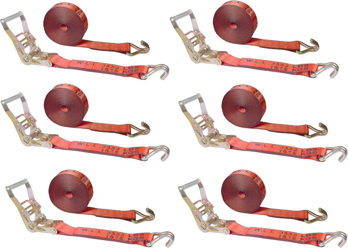 2.5 oz x 30 ft Tie Down Double Wire J Hook Ratchet Straps (Blue, 4 Pack) Z619133