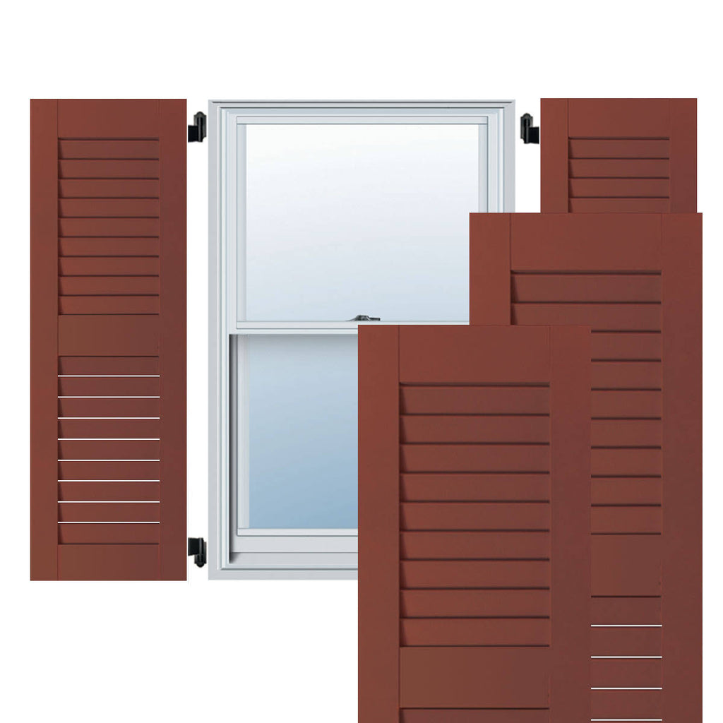 18 in. x 25 in. Real Wood Western Red Cedar Louvered Shutters Pair P91351