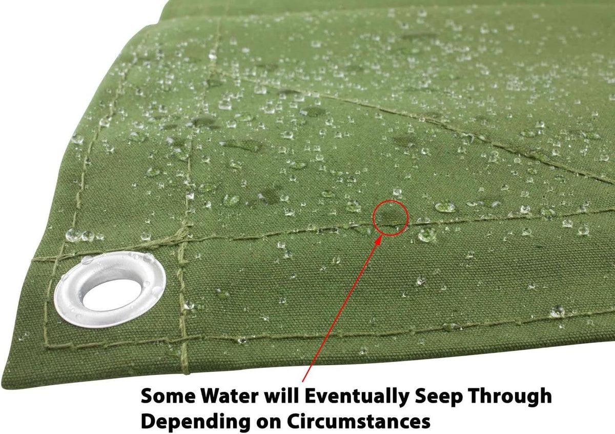 16' x 20' Green Canvas Tarp 12oz Water Resistant Z830090
