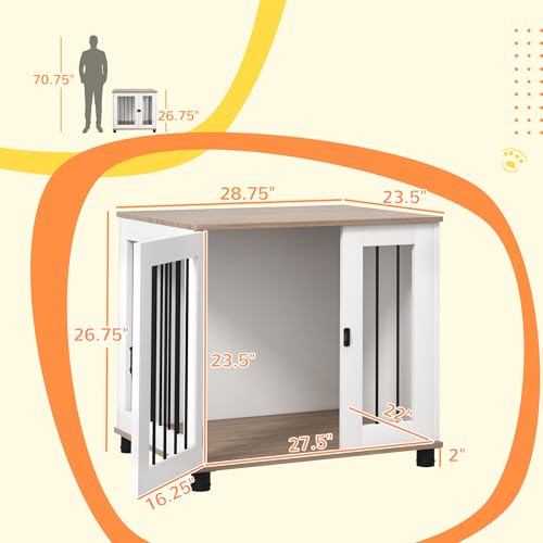 Walnut Brown Dog Crate Furniture Y74081