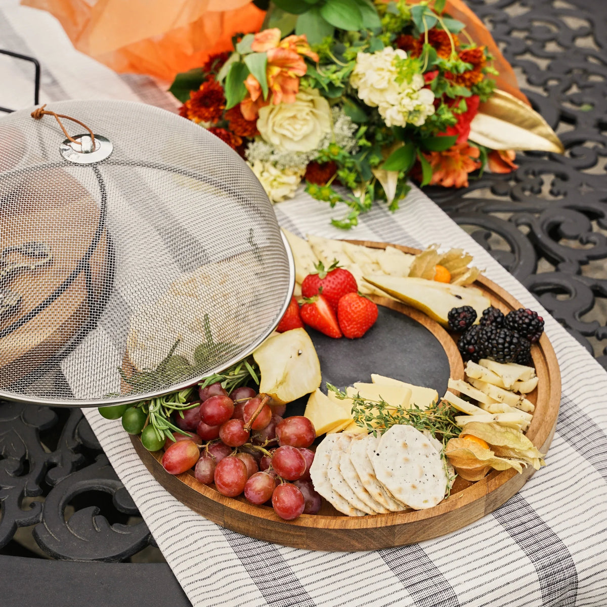 Slate & Acacia Wooden Charcuterie Board 3-Piece Set F976