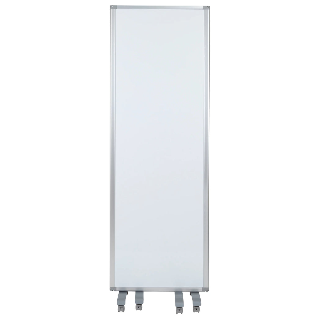 Mobile Magnetic Whiteboard Partition with Lockable Casters R491
