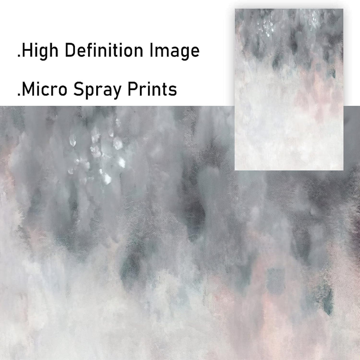 Abstract Gray White Pink Canvas Painting 16x24inchx2 No Frame M541868