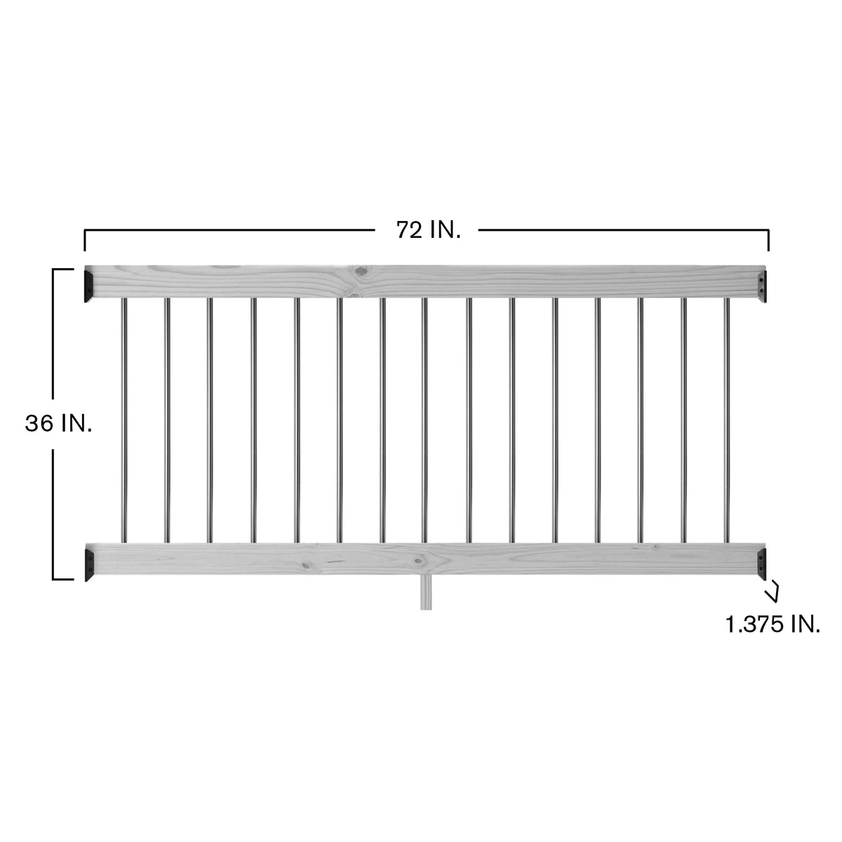 6 ft. Wood Railing Kit with Aluminum Round Balusters B40183