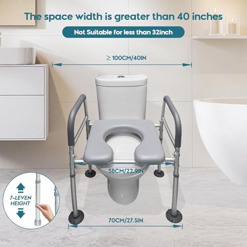 Elongated Raised Toilet Seat with Handles M9727