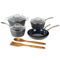 10 Piece Aluminum Ceramic Nonstick Cookware Set in Blue Y2818