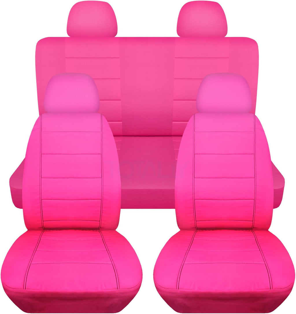Charcoal Solid Car Seat Covers Full Set with 4 Headrest Covers G8504