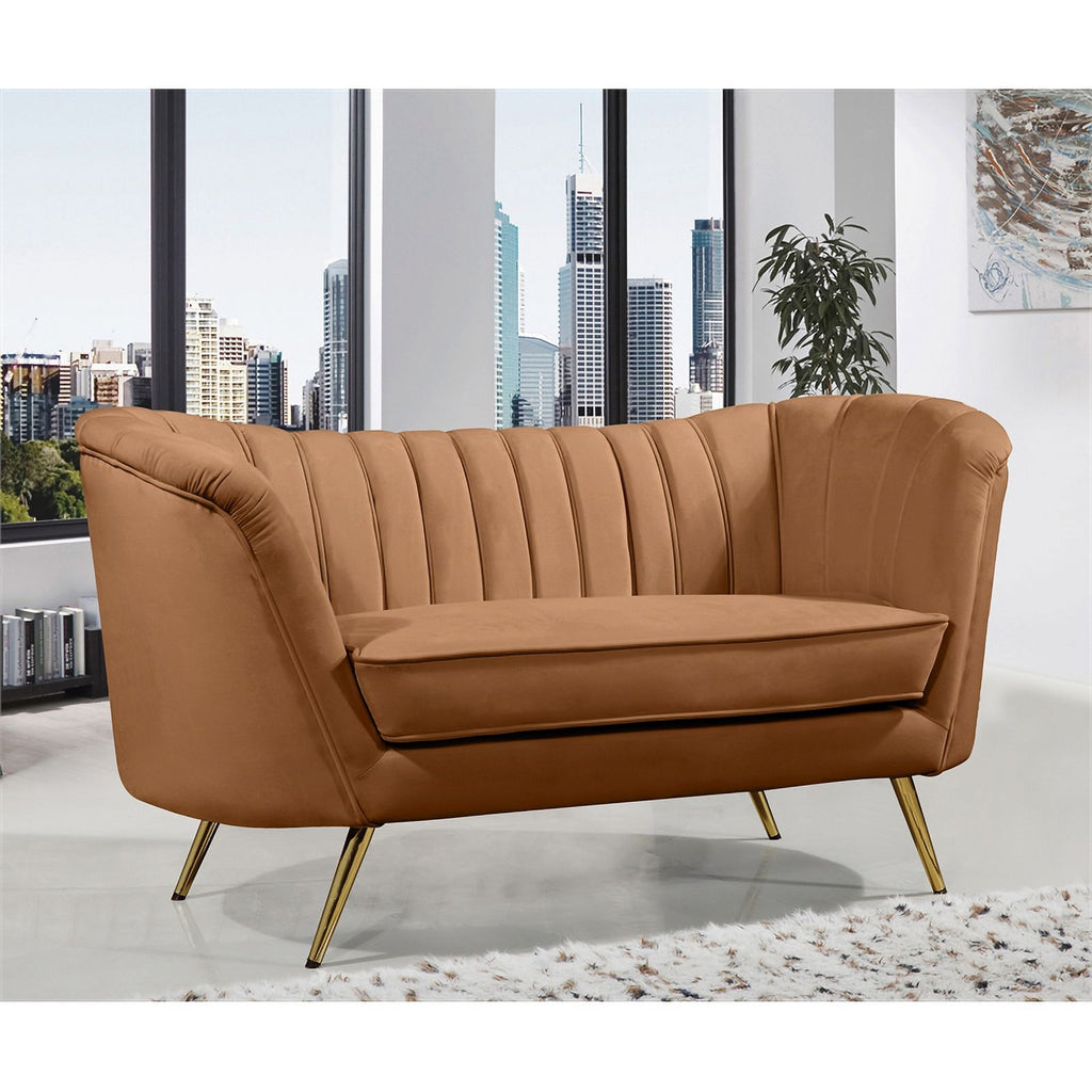 Saddle Velvet Loveseat D32417