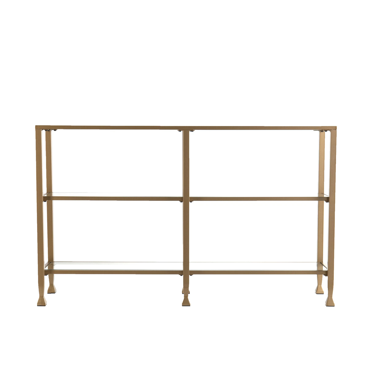 Gold Metal and Glass Console Table Y228