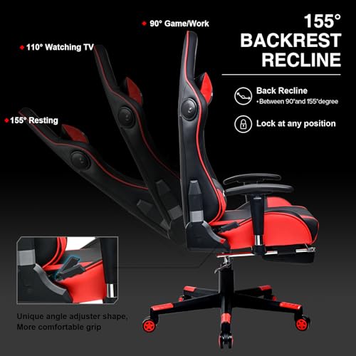 Gaming Chair with Footrest Speakers Bluetooth Ergonomic E69251