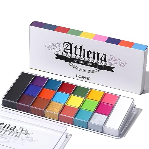 20 Colors Face Body Paint Oil Makeup Set with Mixing Palette and Brushes K583