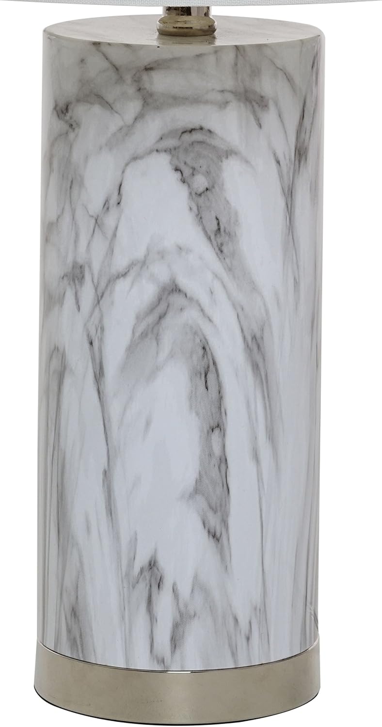 Modern Marble Table Lamp with Polished Nickel Accents W1644
