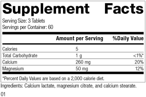 180 Tablets Calcium Lactate Supplement K560