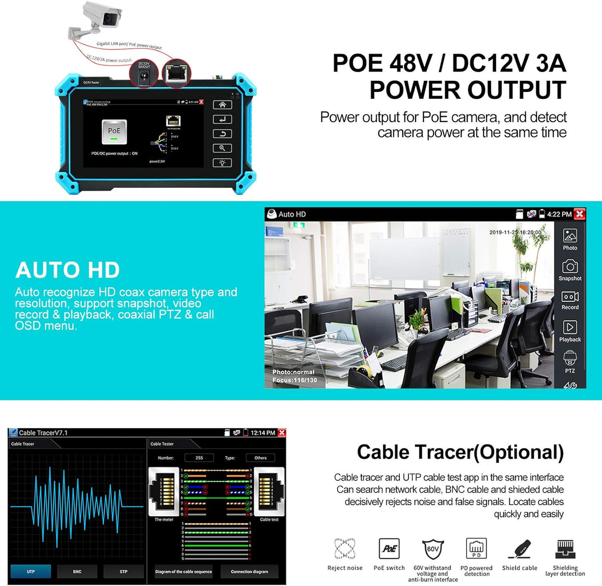 5inch IPS Touch Screen IP Camera Tester M789