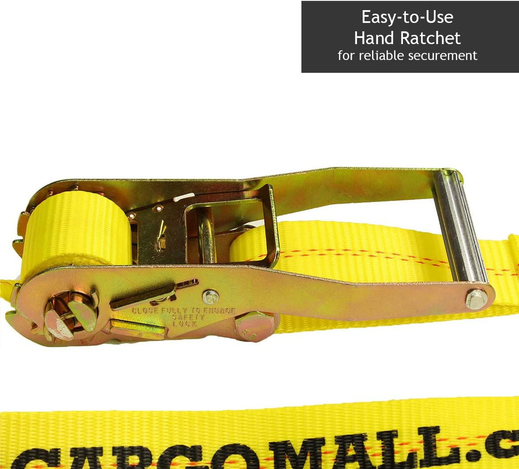 4-Pack Ratchet Tie-Down Straps with Double Wire J-Hooks, 2 x 27' Q161