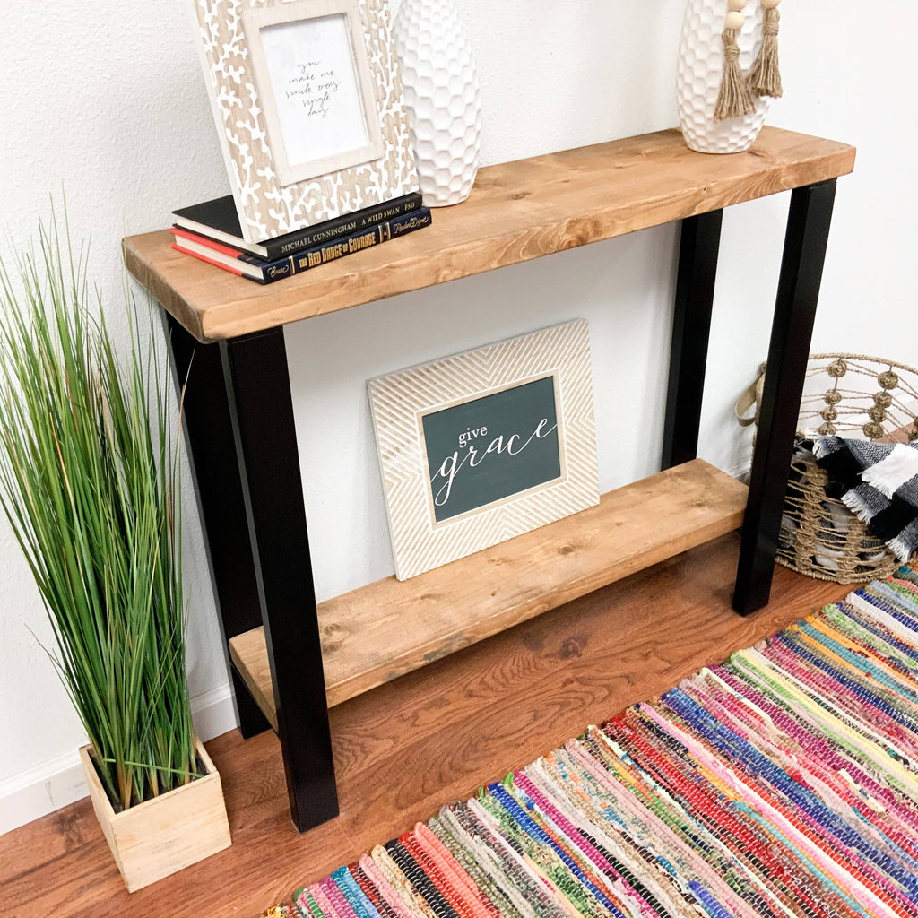 Dark Walnut Solid Wood Console Table Z34930