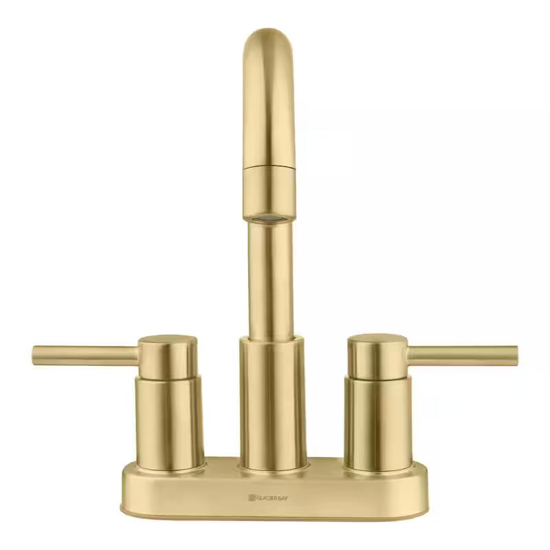 4 in. Double Handle High-Arc Bathroom Faucet Matte Gold R14875