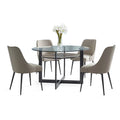 Medium Brown Metal Base Dining Table D350764