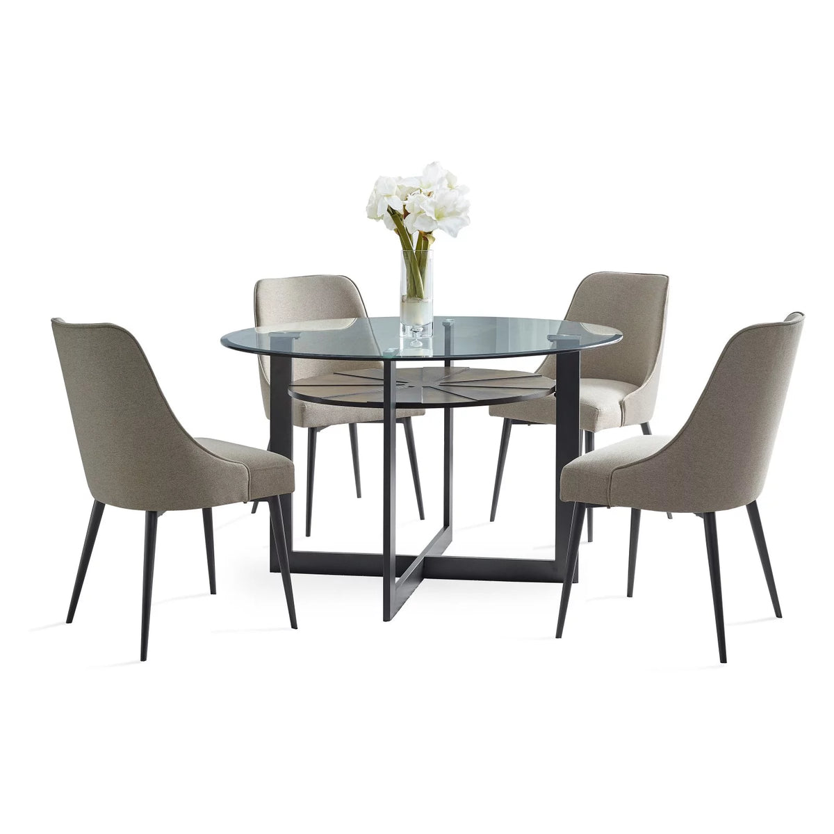 Medium Brown Metal Base Dining Table D350764